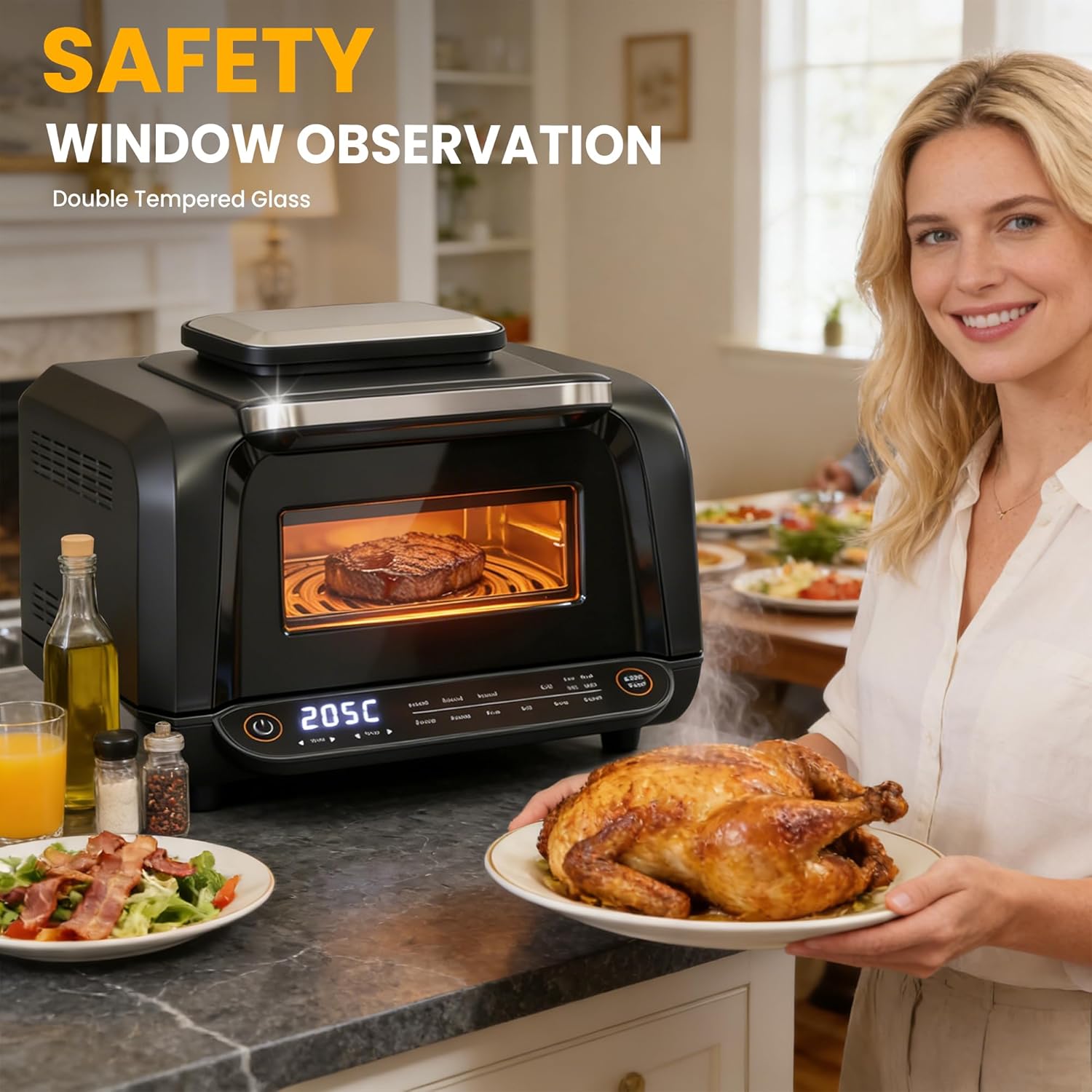 Advwin 6L Air Fryer Oven 8-in-1 1900W Digital Convection Cooker