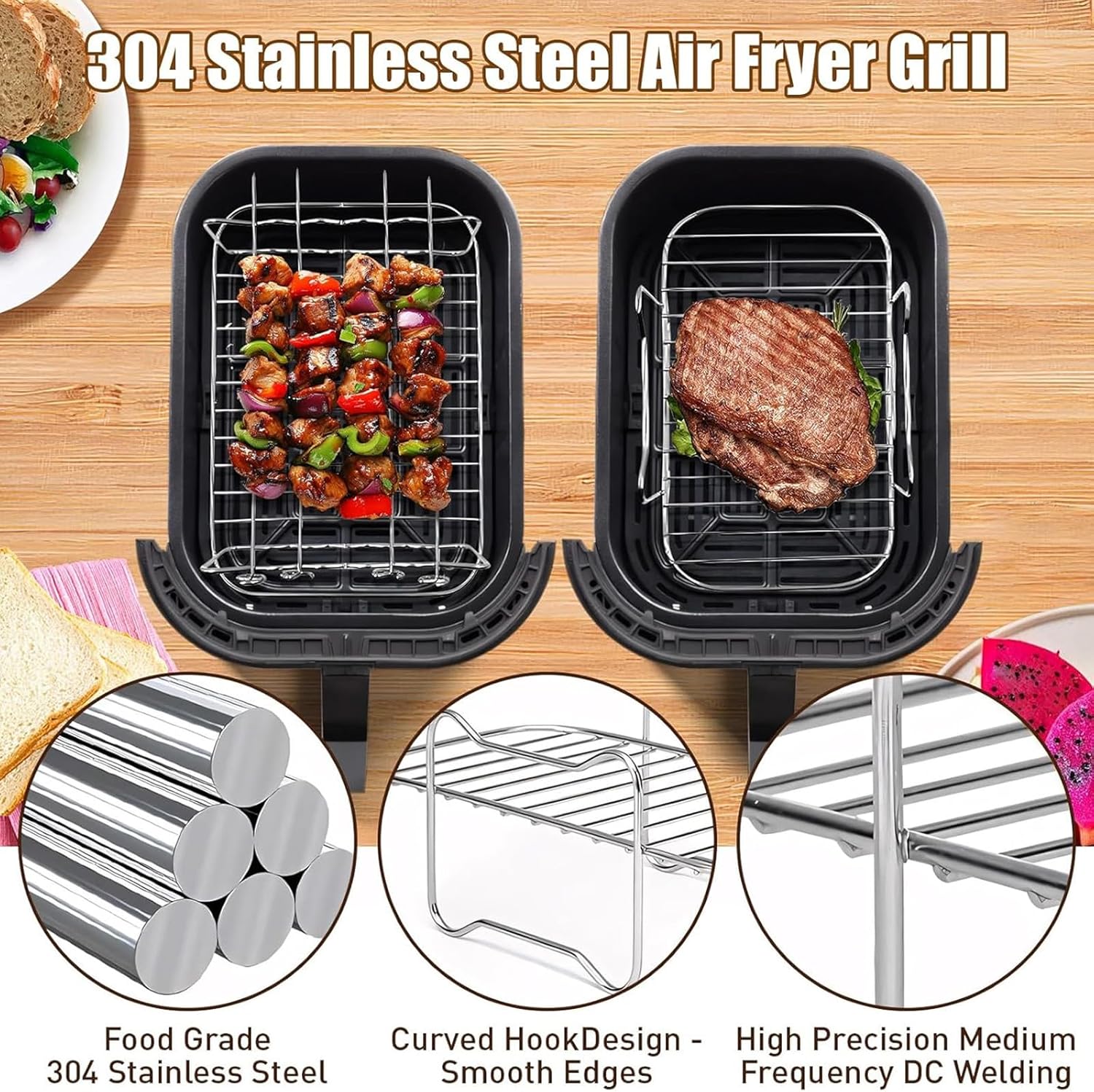 Air Fryer Accessories for Philips 4000 Series 10L Dual Basket Mould Set