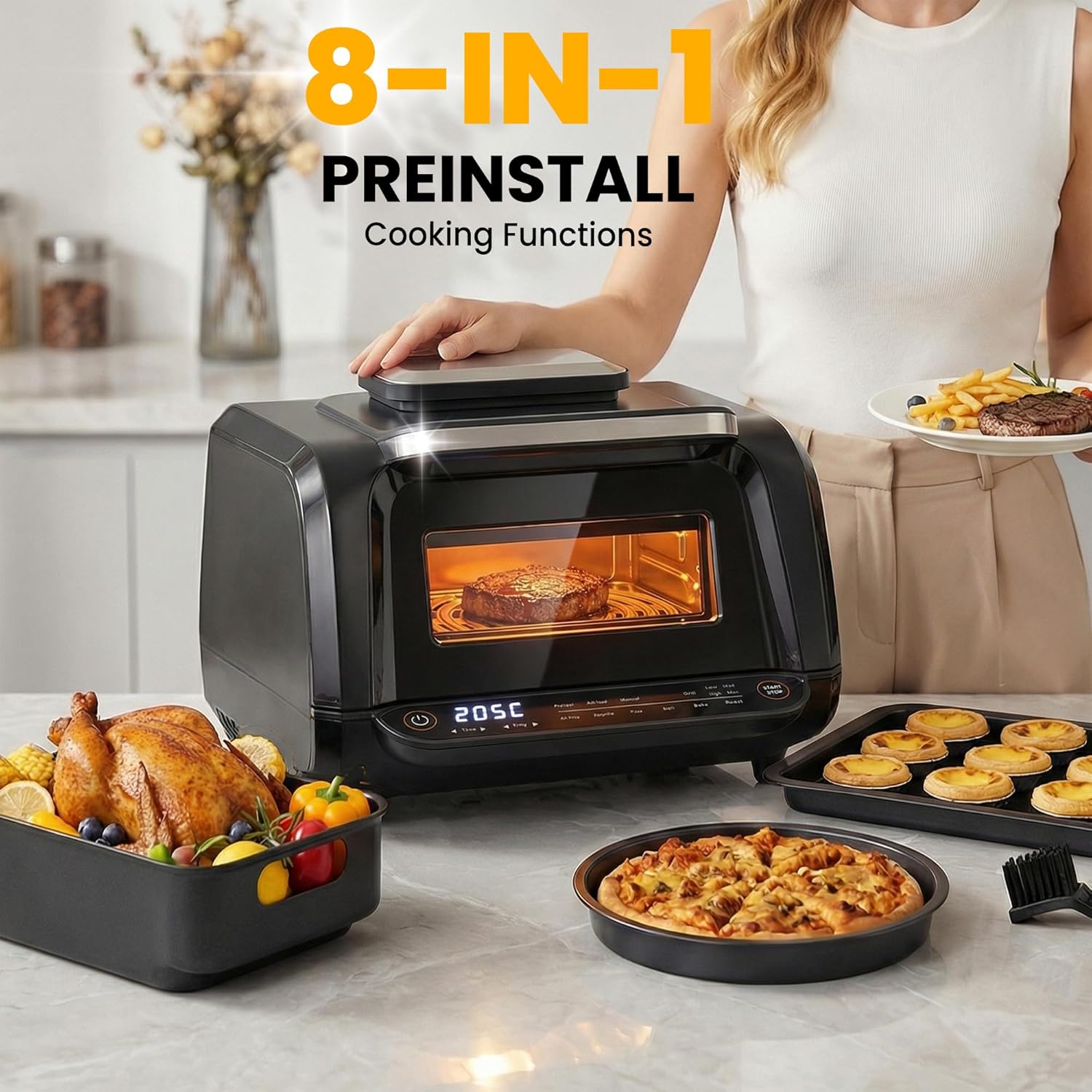 Advwin 6L Air Fryer Oven 8-in-1 1900W Digital Convection Cooker