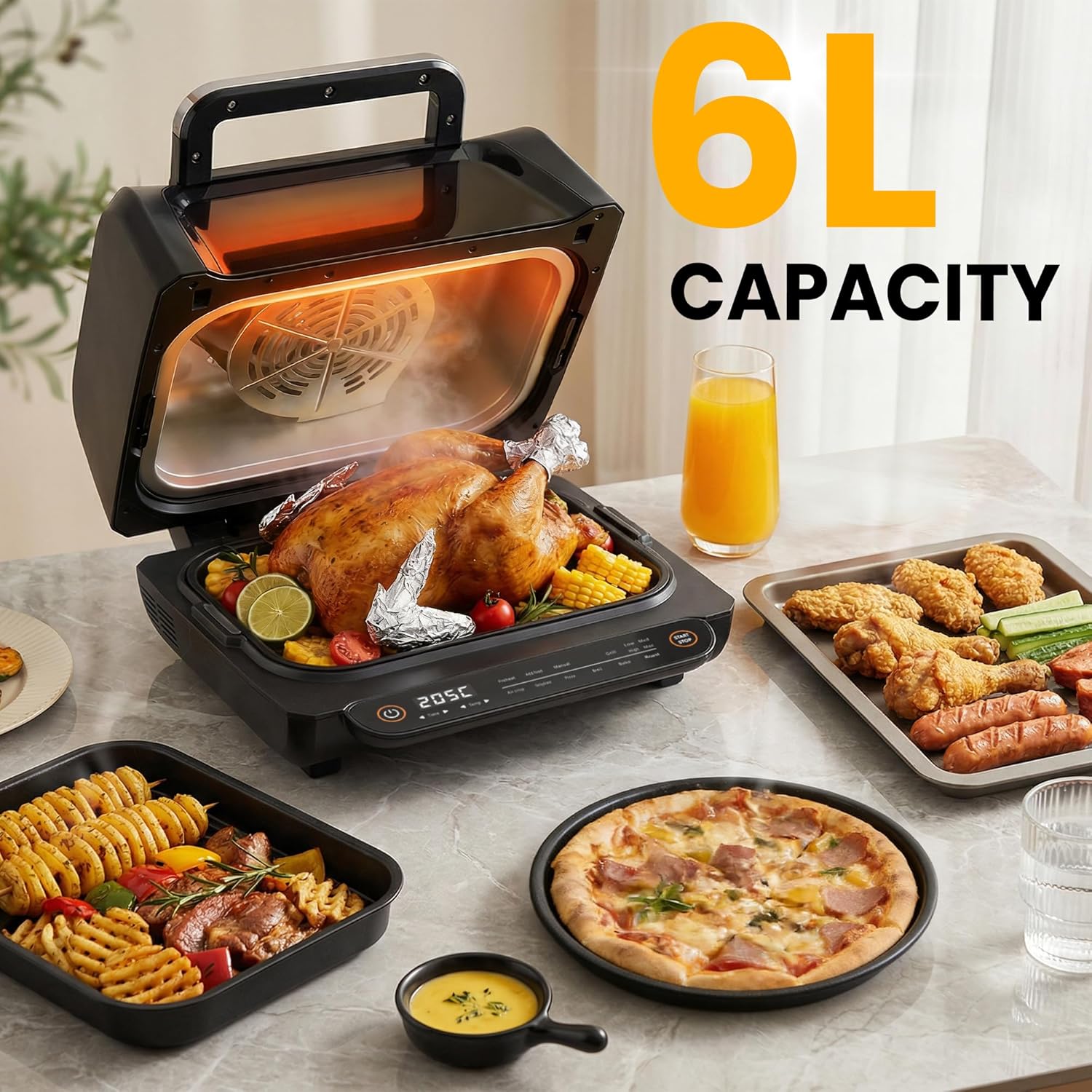 Advwin 6L Air Fryer Oven 8-in-1 1900W Digital Convection Cooker