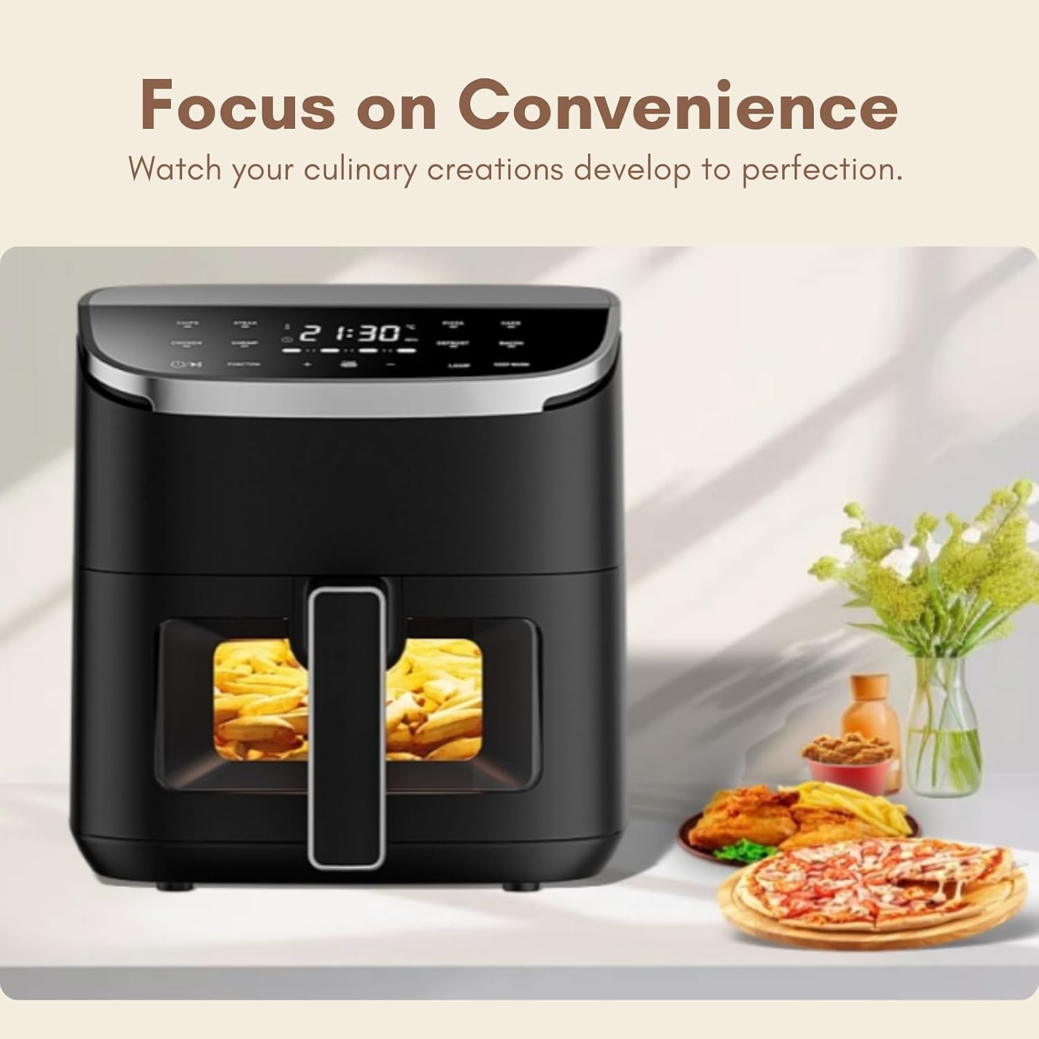 Air Fryer 6L RapidAir 1700W Digital Touchscreen 9 Cooking Modes Black