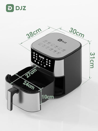 DJZ 7L Air Fryer 1650W RapidAir 12 Presets Digital Touchscreen