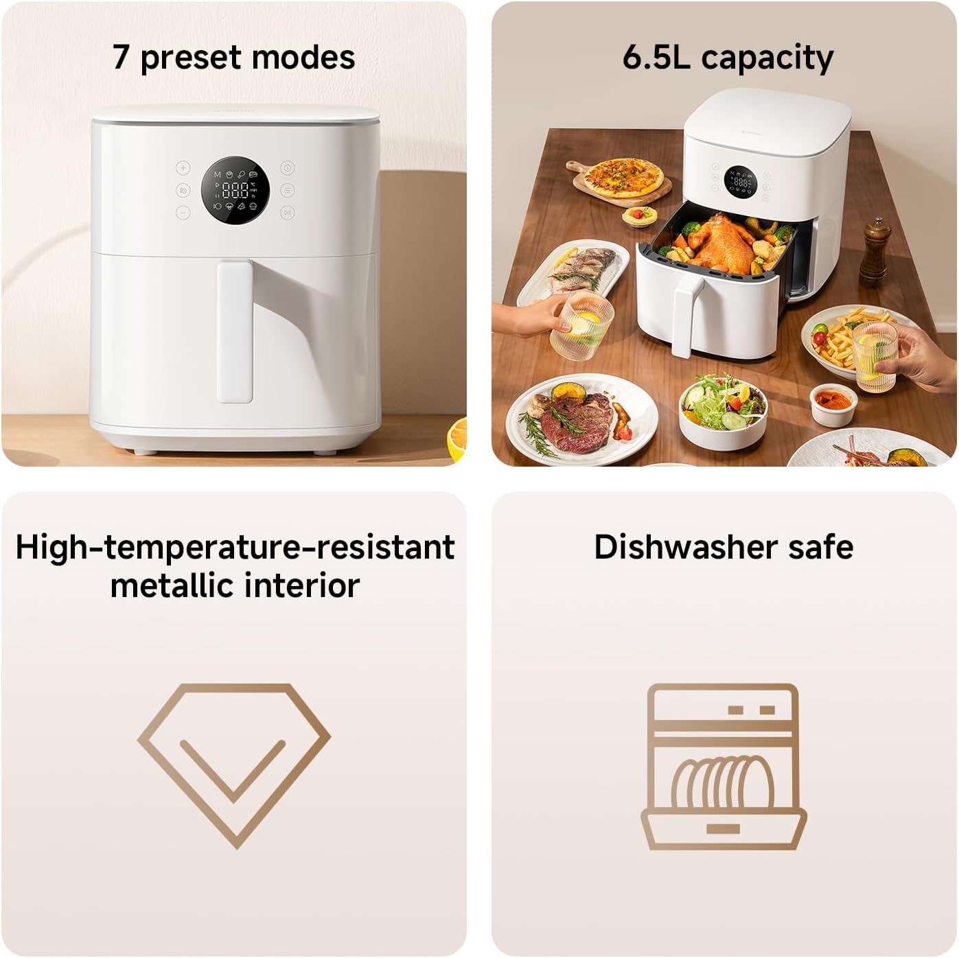 Xiaomi 6.5L Air Fryer 360° Rapid Convection 7 Presets