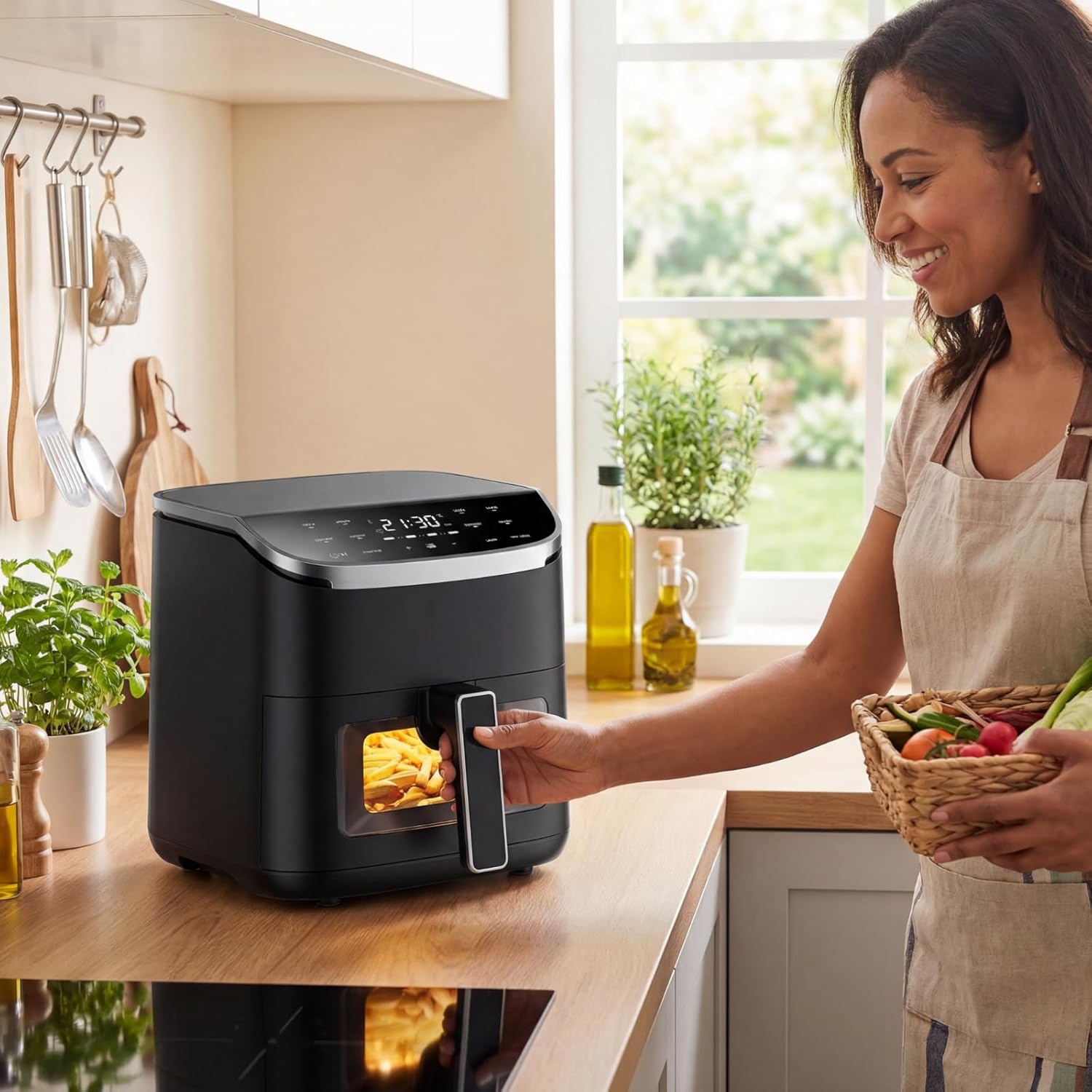 Air Fryer 6L RapidAir 1700W Digital Touchscreen 9 Cooking Modes Black