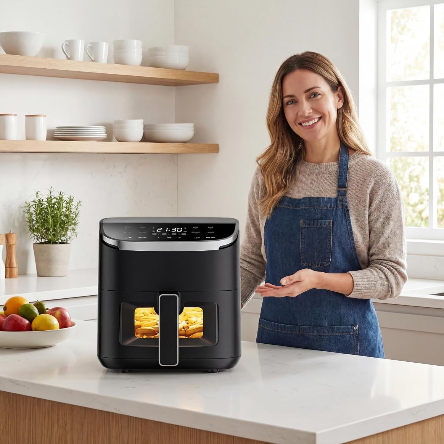 Air Fryer 6L RapidAir 1700W Digital Touchscreen 9 Cooking Modes Black