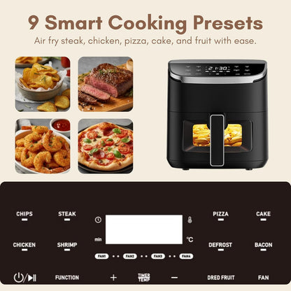 Air Fryer 6L RapidAir 1700W Digital Touchscreen 9 Cooking Modes Black