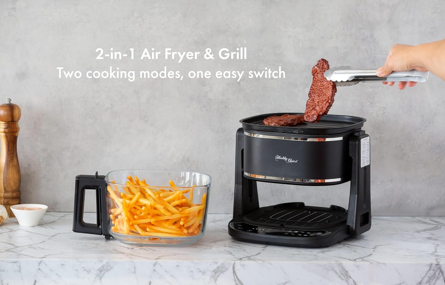 Healthy Choice 2-in-1 Air Fryer & Grill Dual Cooking Modes