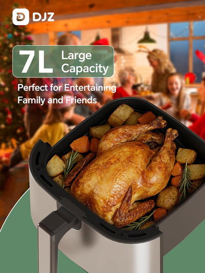 DJZ 7L Air Fryer 1650W RapidAir 12 Presets Digital Touchscreen