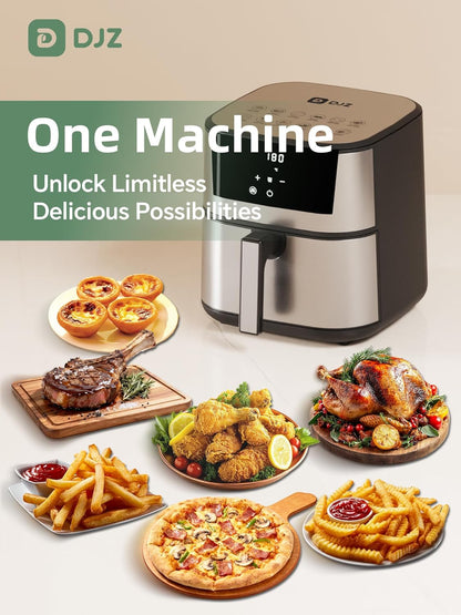 DJZ 7L Air Fryer 1650W RapidAir 12 Presets Digital Touchscreen